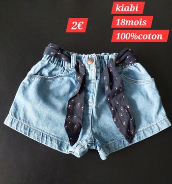 Short en jean fille 18mois