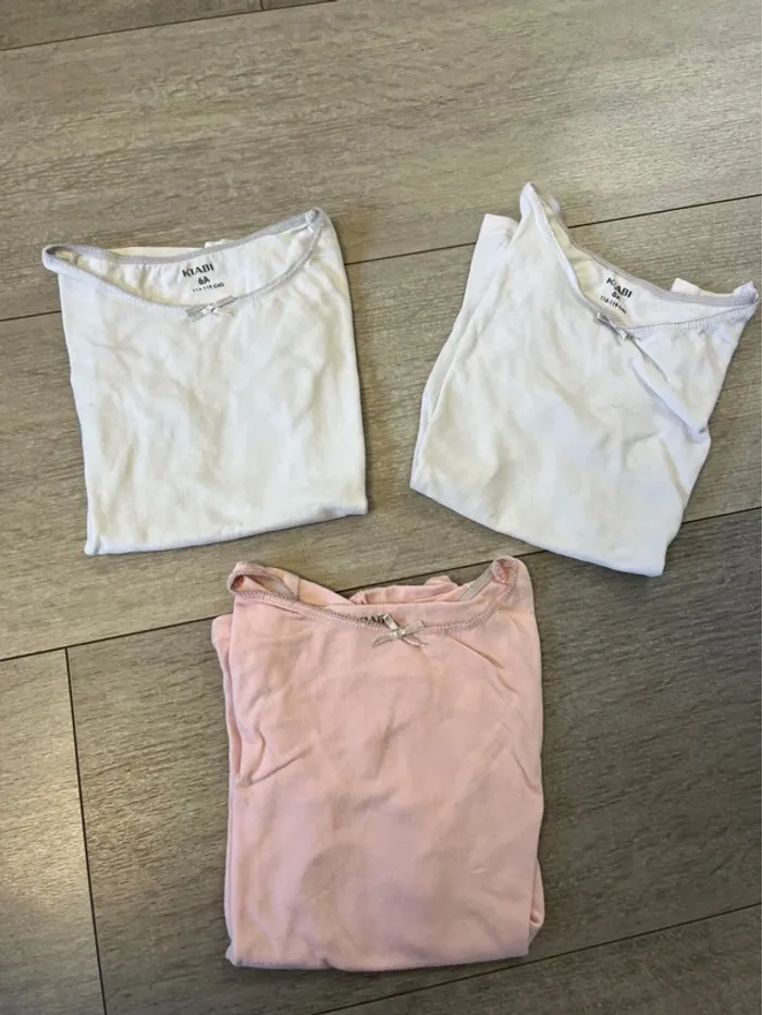 Lot de 3 maillots de corps fille 6 ans Kiabi manches courtes