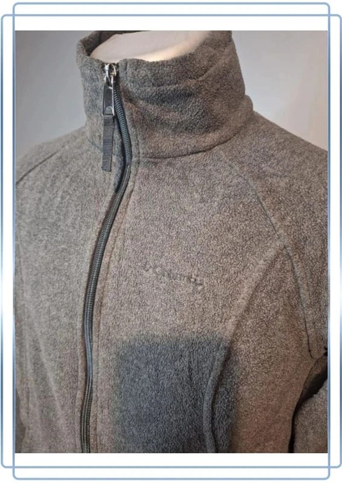 polaire full zip columbia femme gris foncé - taille S / logo brodé (271) - photo numéro 2