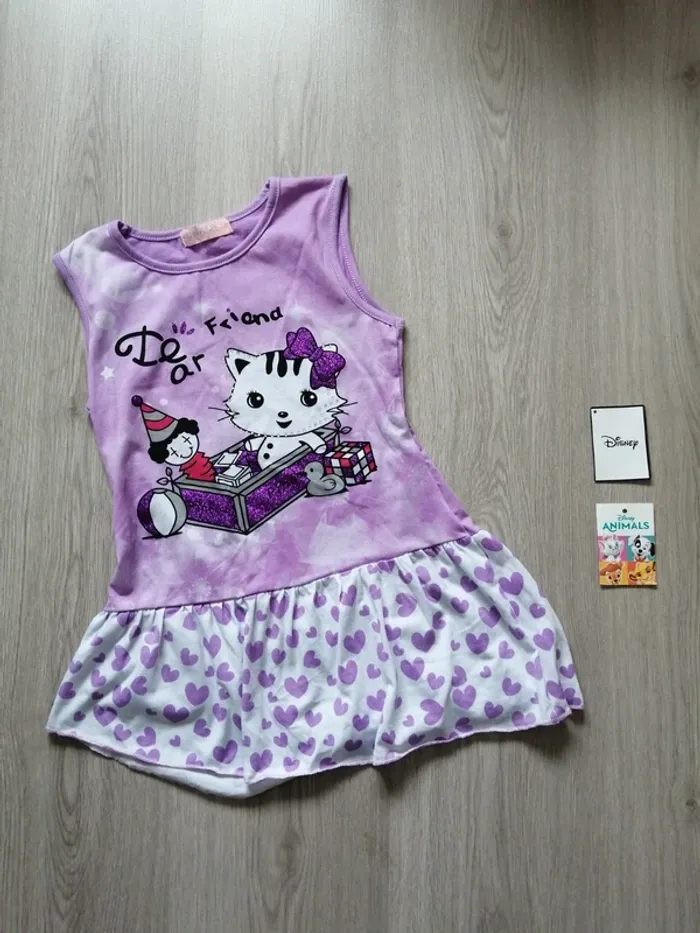 Ensemble tunique et 2 leggings rose et gris chat / prikagirl / (12ans) - photo numéro 3