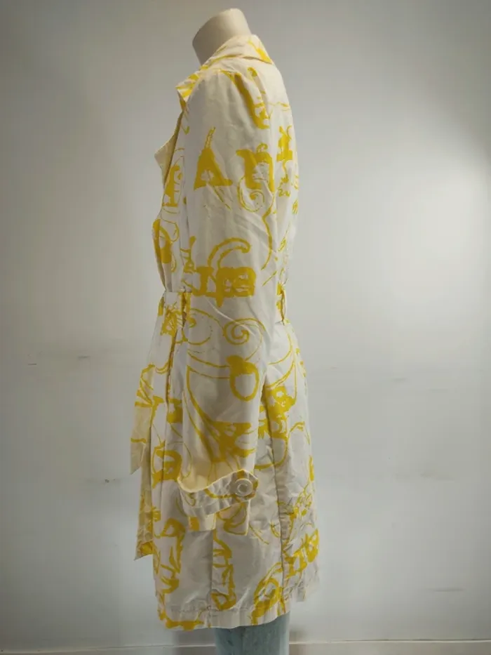 Trench - Not The Same blanc et Jaune vintage à motifs - A271 - photo numéro 5