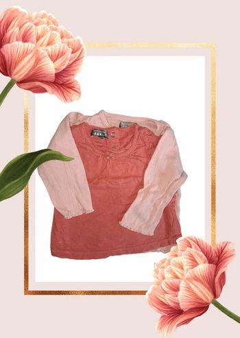 🌟🌸Lot de 2 T-shirts poir bébé fille 🌸🌟