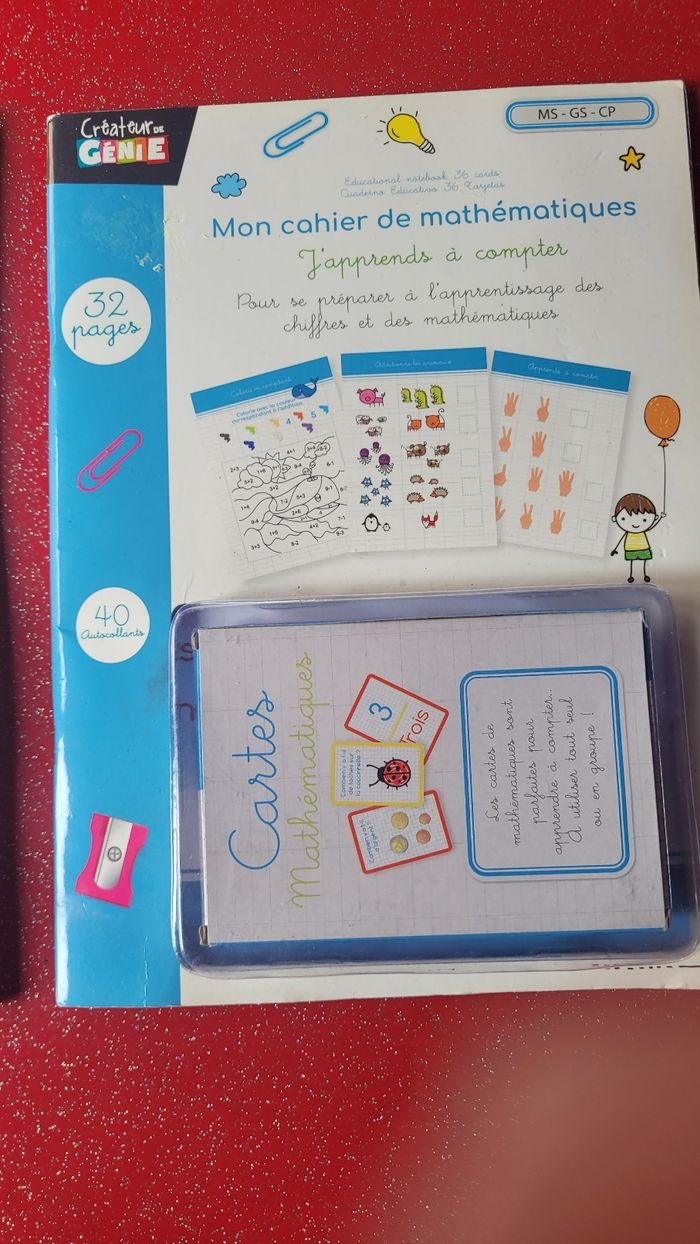 Lot de deux cartes avec cahiers pour enfant MS GS  CP - photo numéro 3