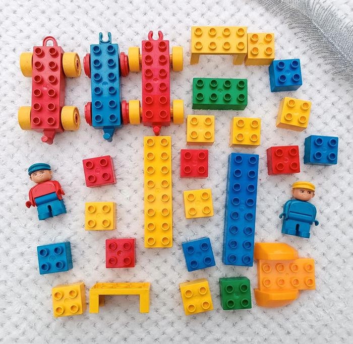 🔸Lot 28 Pièces LEGO Duplo Vintage dont 2 Personnages🔸