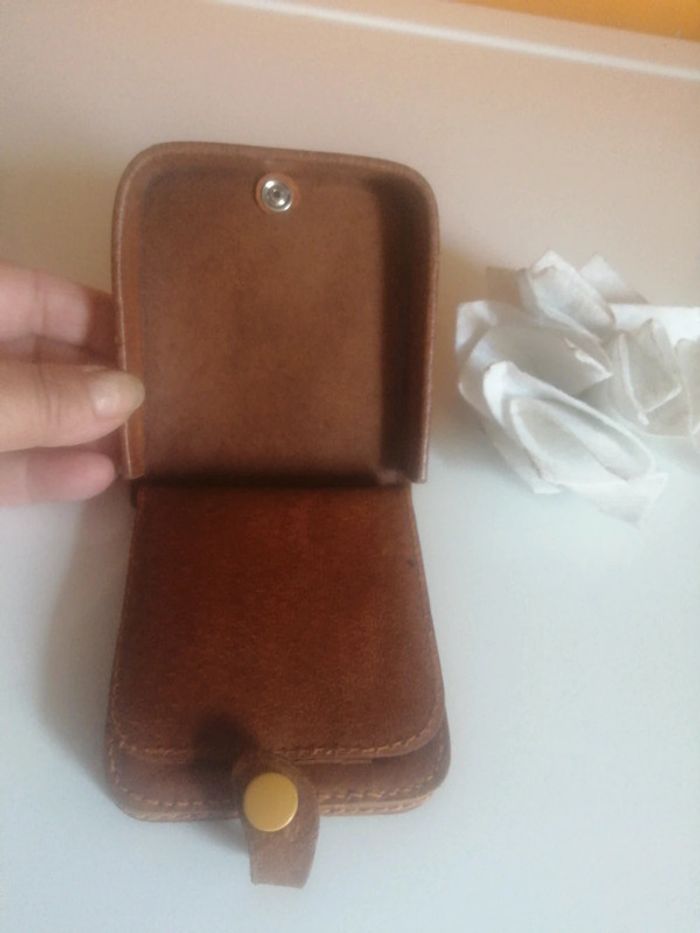 🌸Porte monnaie cuir véritable marron Vintage 🌸 - photo numéro 3