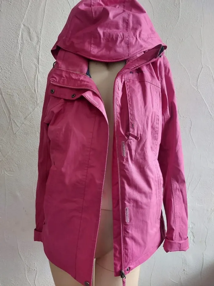 Veste imperméable rose avec capuche Quechua Taille XS