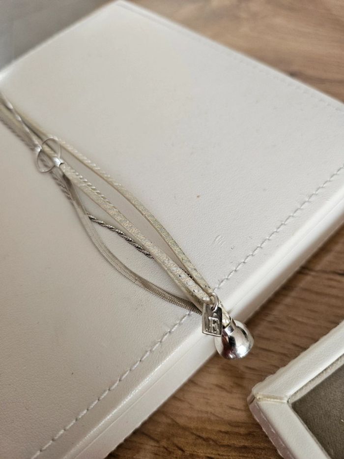 Bracelet cuir et argent Flowers for Zoé - photo numéro 3