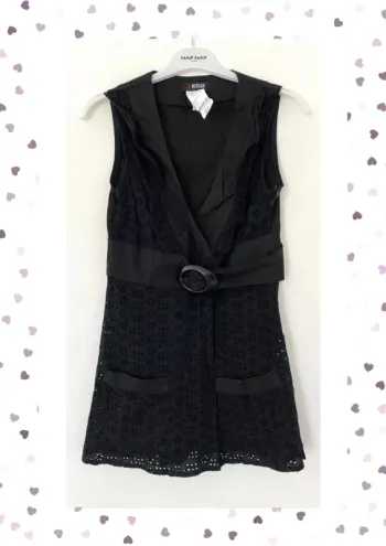 Morgan Tunique Broderie Anglaise Noire Taille 38/M