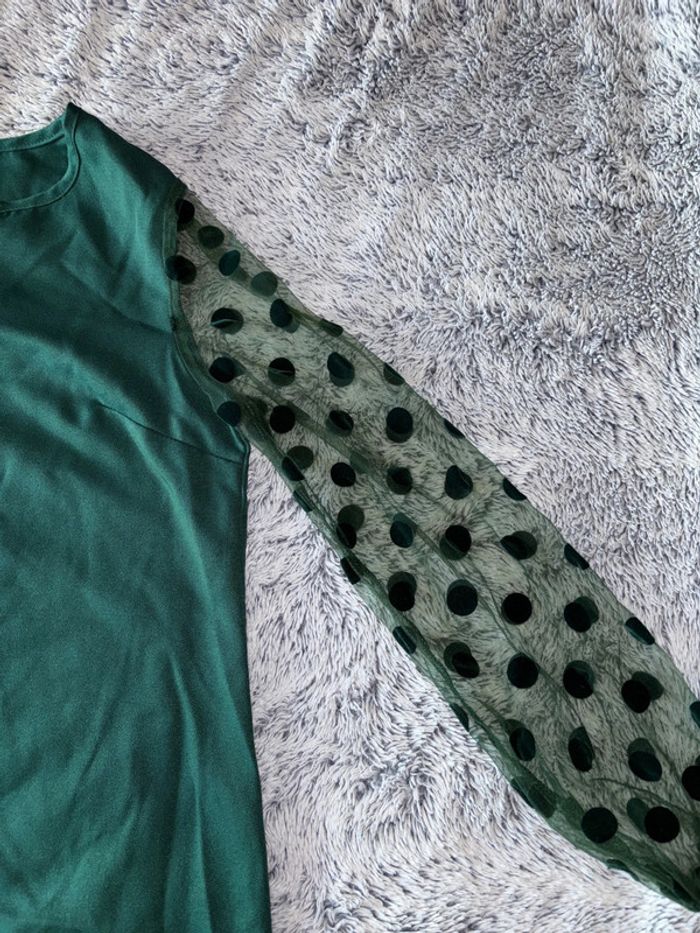 Robe manches à pois verte - photo numéro 2