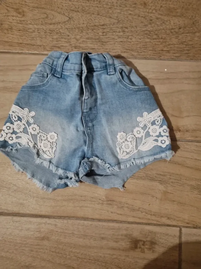 Short jean dentelle