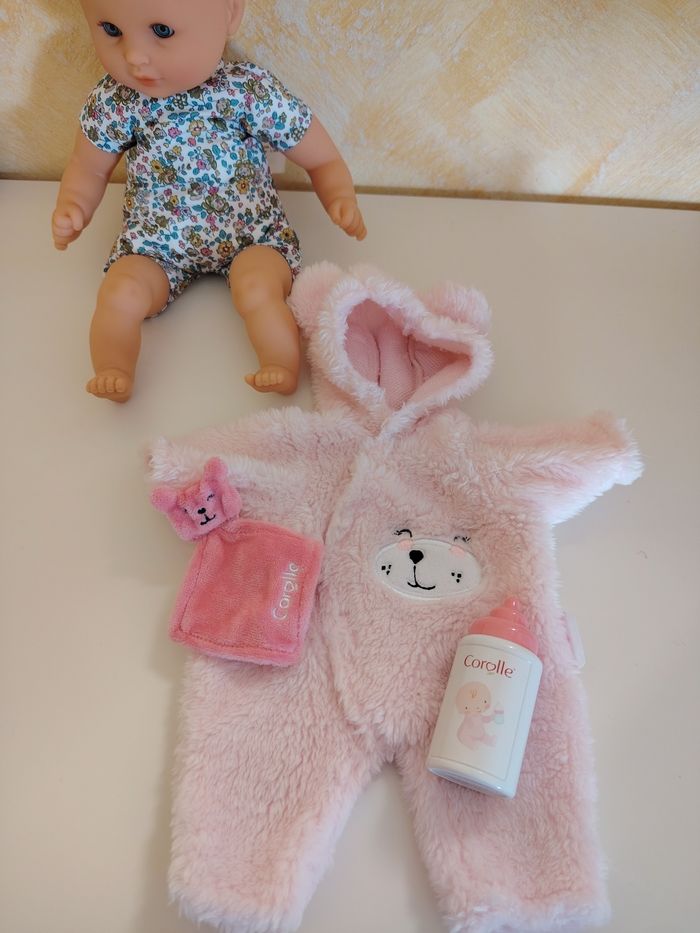 Poupon 30 cm ensemble ourson rose