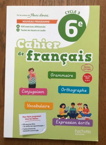 Français 6ème - Fleurs d’encre - édition 2025 - cahier de l’élève avec corrigés