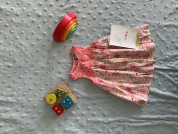 robe sans manches doublée rose à motifs vertbaudet 9 mois ouverture totale au dos