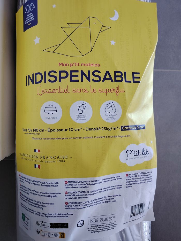 Matelas p'tit lit 70x140 cm réversible NEUF - photo numéro 2