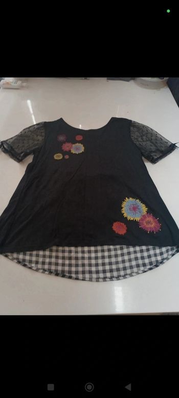 Tee shirt manches courtes dentelle femme Desigual taille M original