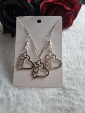 Ensemble bijoux pendentif argenté