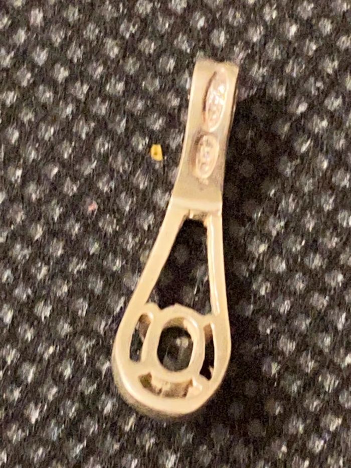 Joli pendentif en argent massif avec pierre noire TBE - photo numéro 4