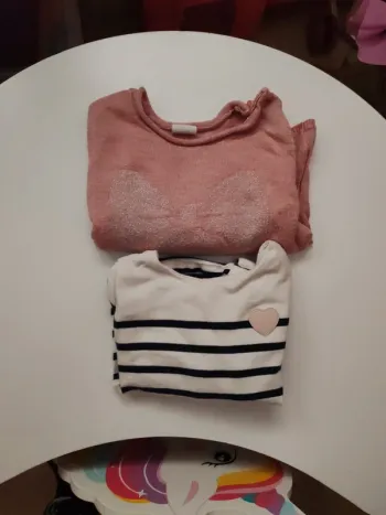 Pulls fille H&M et Obaibi 9 mois