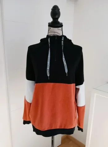 🧡🖤 Sweat à capuche tricolore – Kiabi – Taille M – Bon état