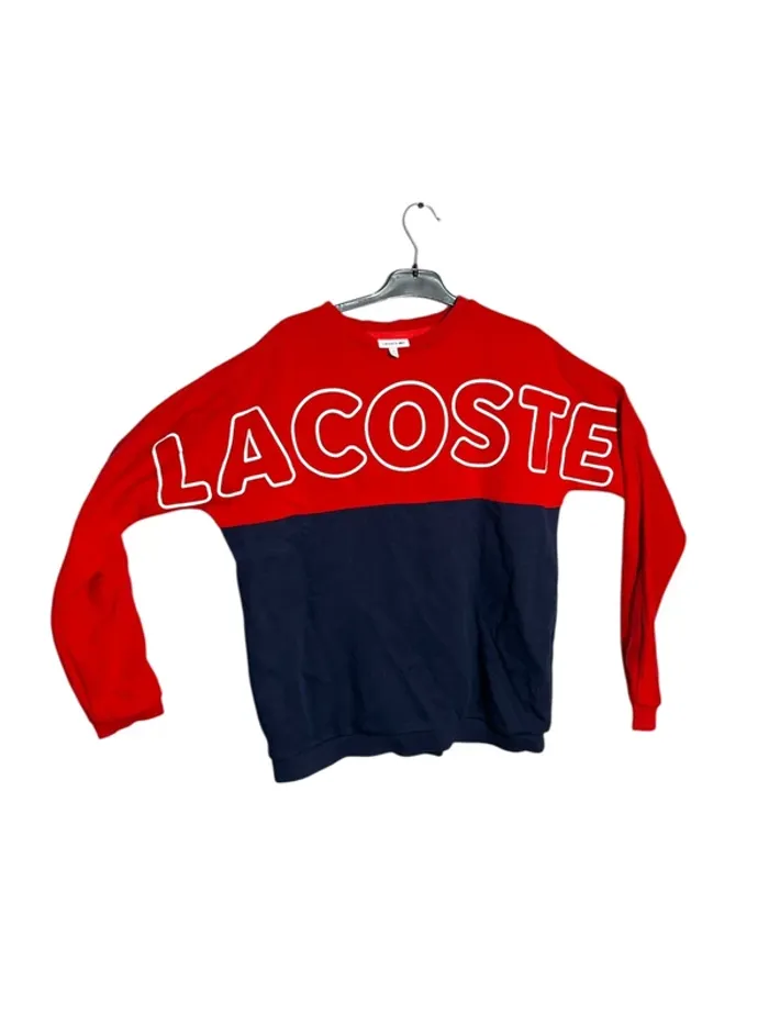 Sweatshirt / Pull Lacoste bicolore rouge et bleu - Taille 16 ans