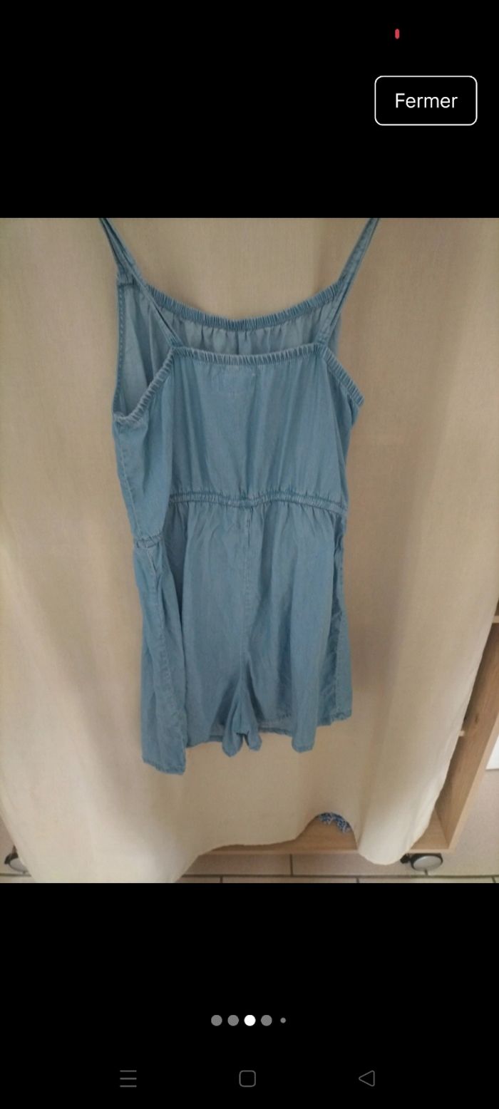 Combishort en jean lefties taille L - photo numéro 2