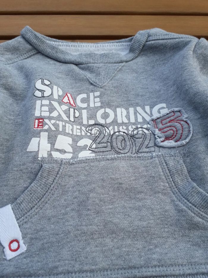 Tape à l œil sweatshirt gris taille 6 mois - photo numéro 2