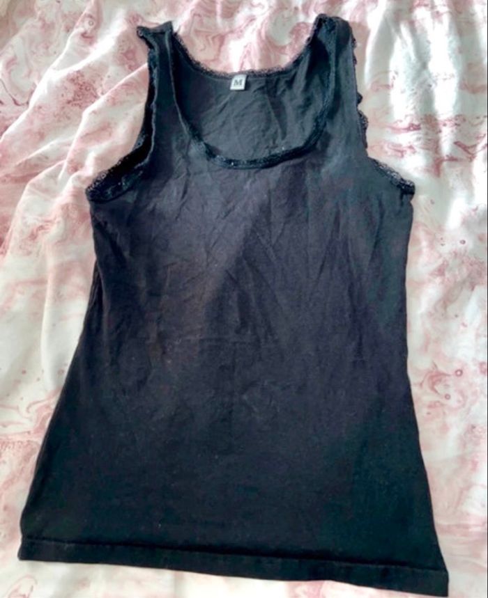 Debardeur noir dentelle m