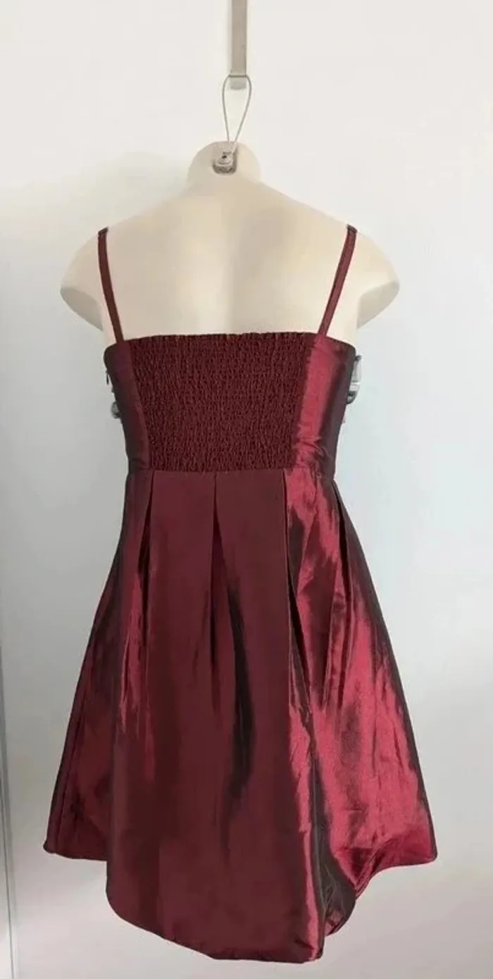Robe satinée cocktail bordeaux - Morgan - taille 40 - photo numéro 3