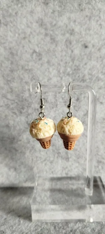 🍄 Boucles d’oreilles ▪ cornet de glace fantaisie