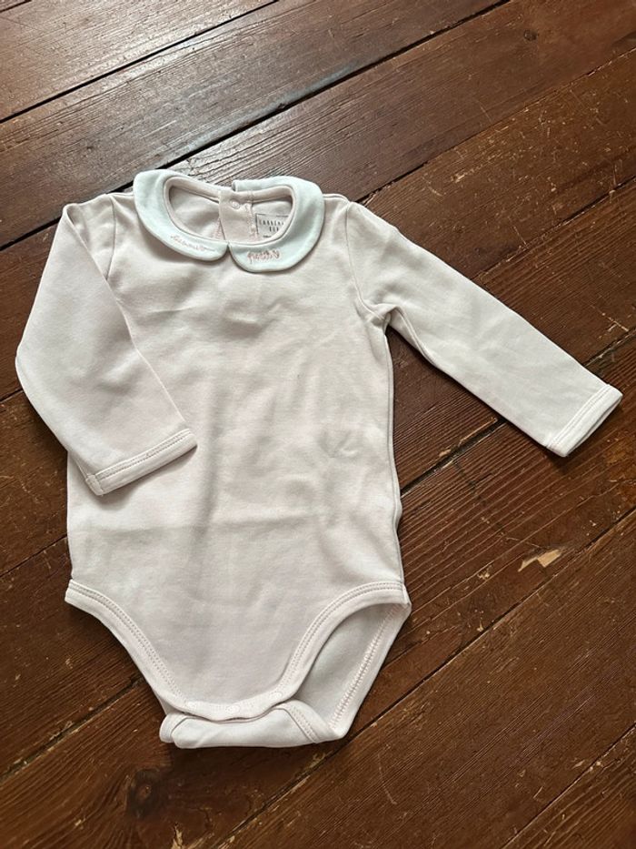 Body à col Carrément beau rose manches longues 6 mois