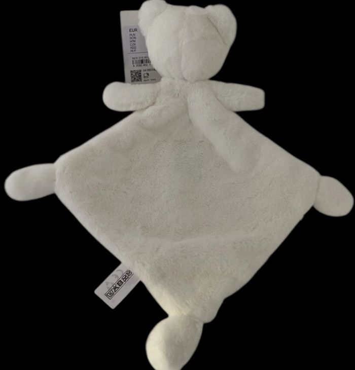 B6286❤️ Doudou ours plat Mouchoir blanc I am New Here Nicotoy DOUX - photo numéro 2