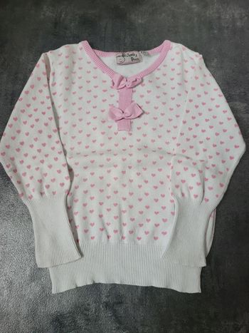 Pull cœurs fille 4 ans Charlie et Prune très bon état