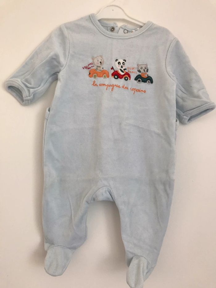 Lot 7 pyjamas velours 1 pièce bébé garçon 3 mois - photo numéro 2
