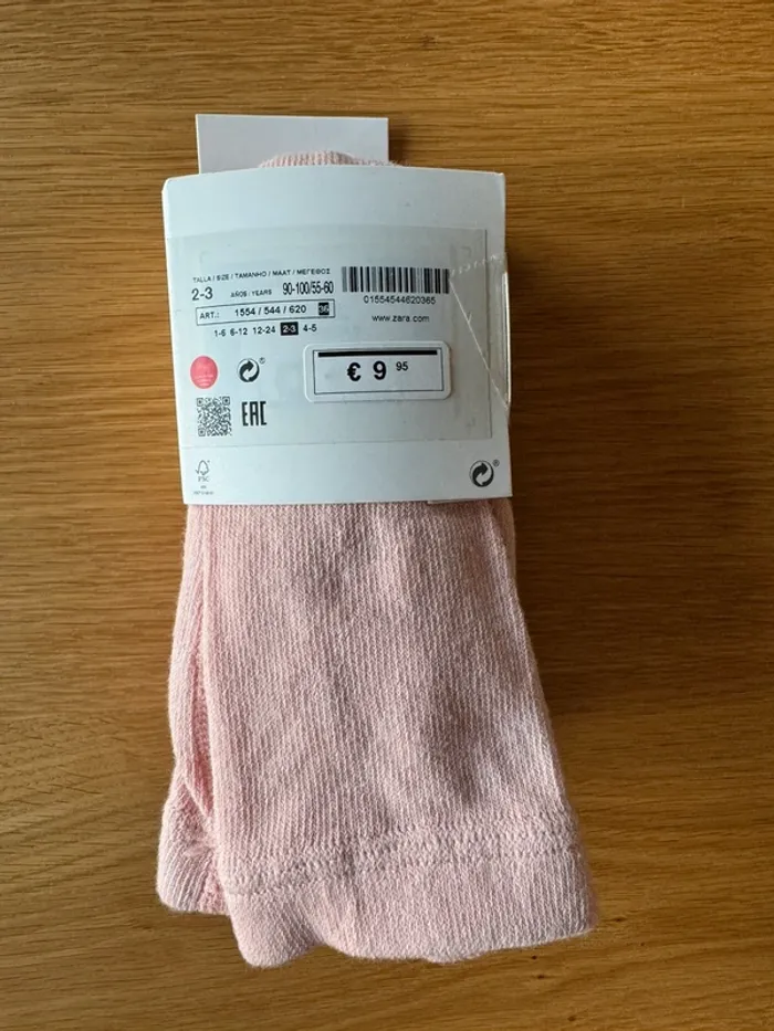 2 paires de collants rose/rose pâle NEUF - Taille 3 Ans - photo numéro 4