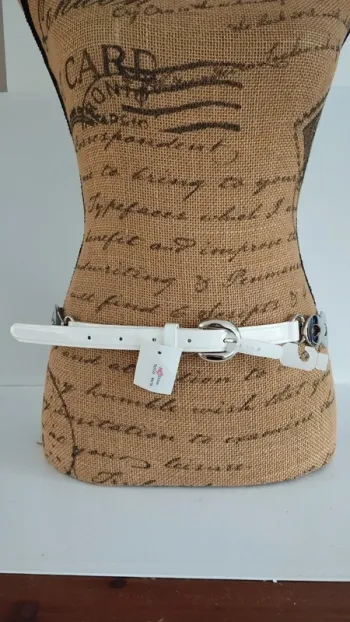 Ceinture blanche argenté 90 cm