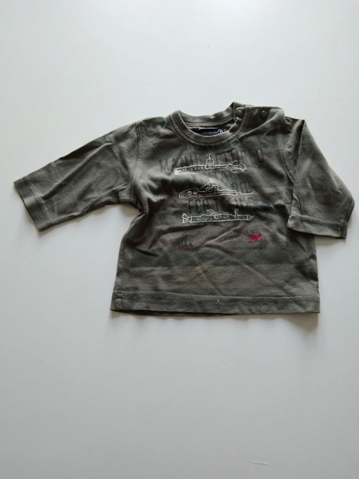 tee shirt kaki jean bourget garcon 3 mois