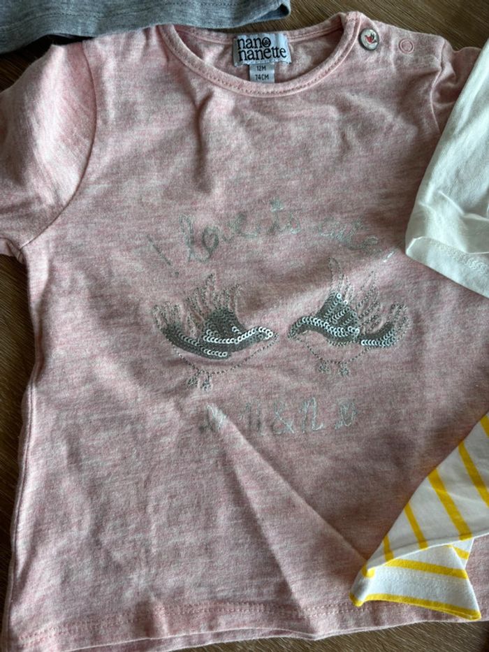 Lot t shirt ML 12 mois - photo numéro 4