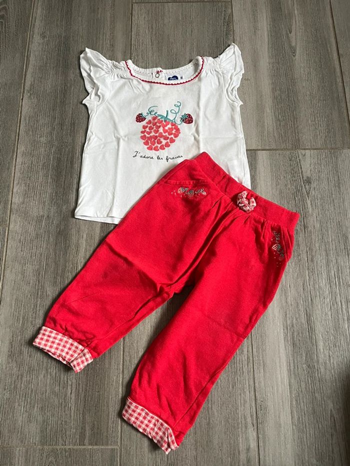 Ensemble haut+ pantalon bébé fille 18 mois