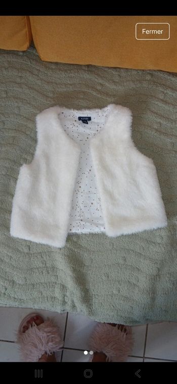 Gilet sans manche fille fausse fourrure