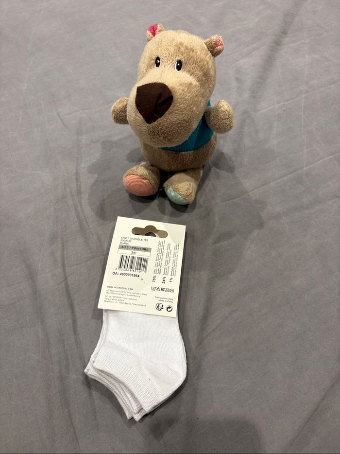 Lot chaussettes courtes blanches 24-26 – Neuf - photo numéro 3