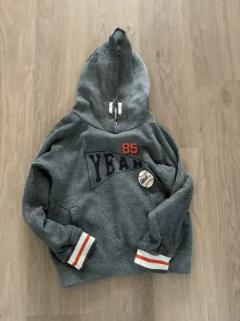 Pull gris capuche