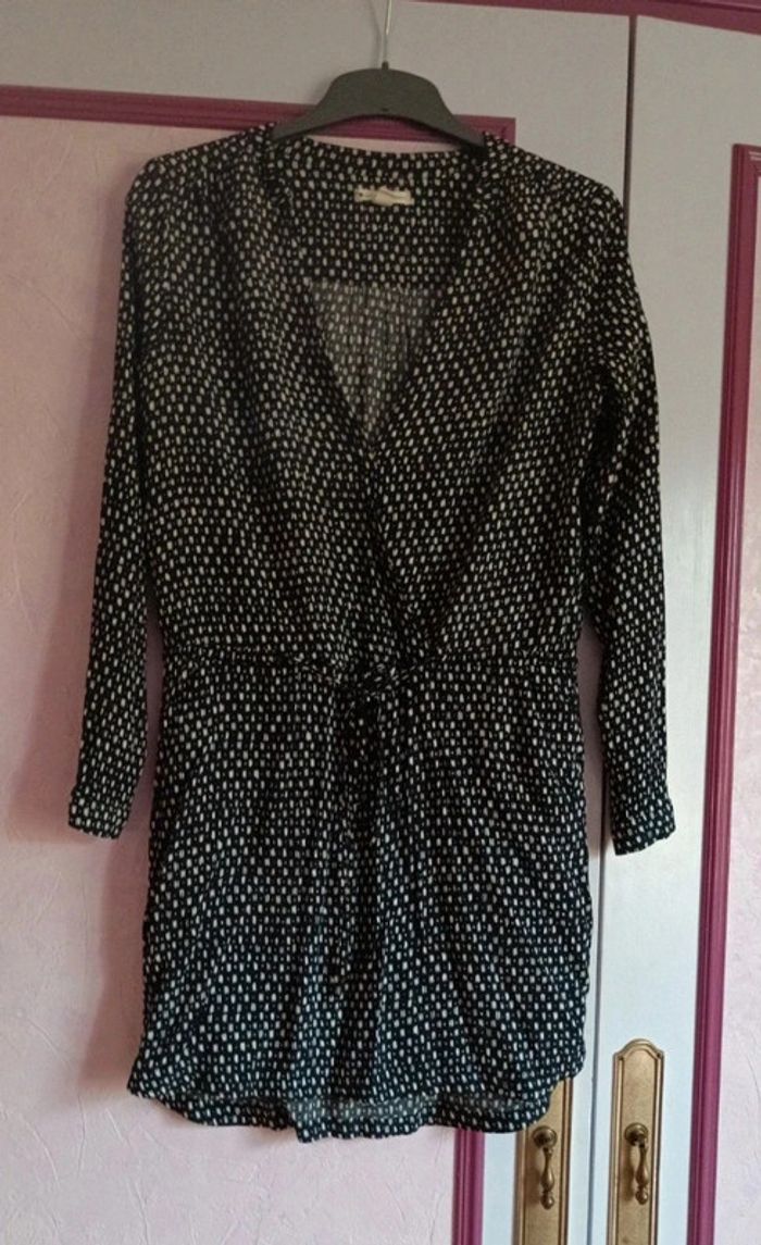 Robe Mango marine écru à motifs T.M(38) - photo numéro 13