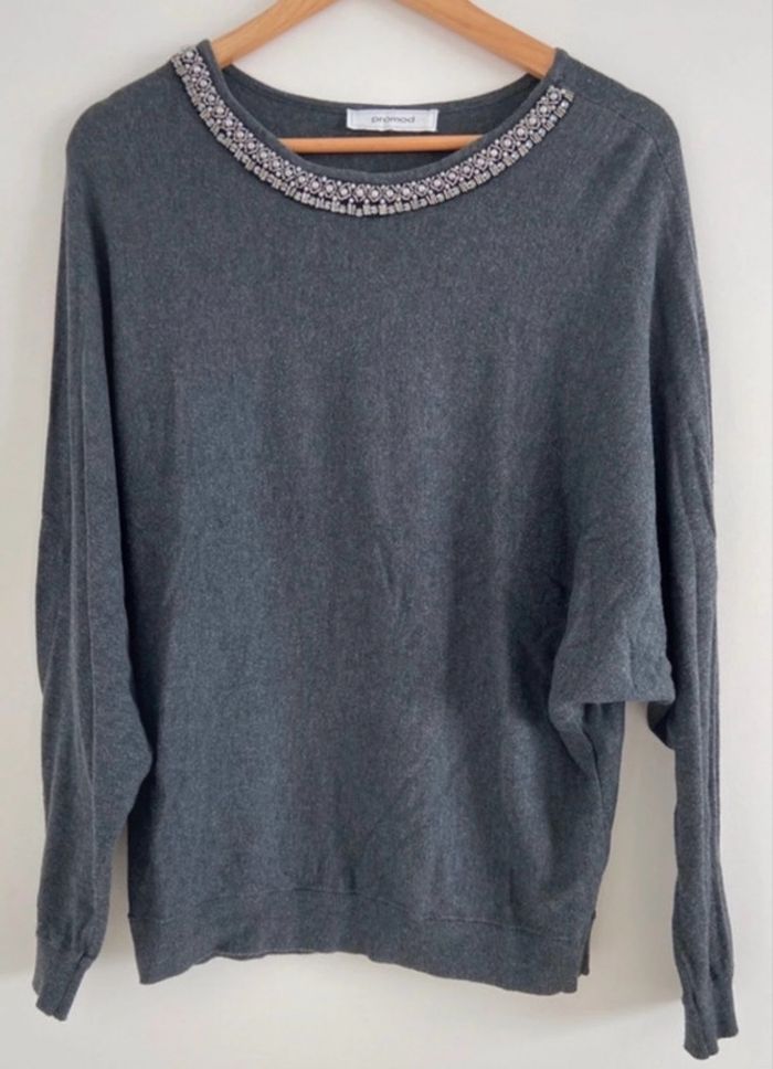 Pull fin gris foncé