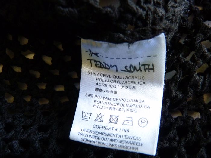 Pull femme Teddy smith S 36 manches 3/4 noir maille crochet neuf - photo numéro 4