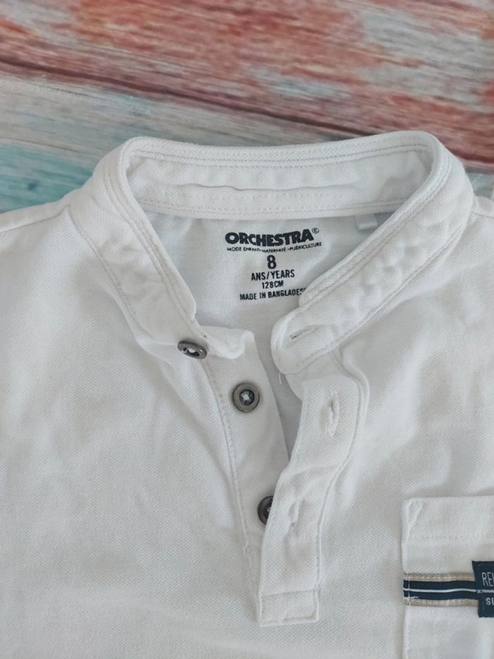 Polo 8 ans blanc orchestra - photo numéro 2