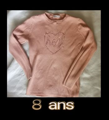 Haut ml 8 ans "hey" teinte vieux rose.