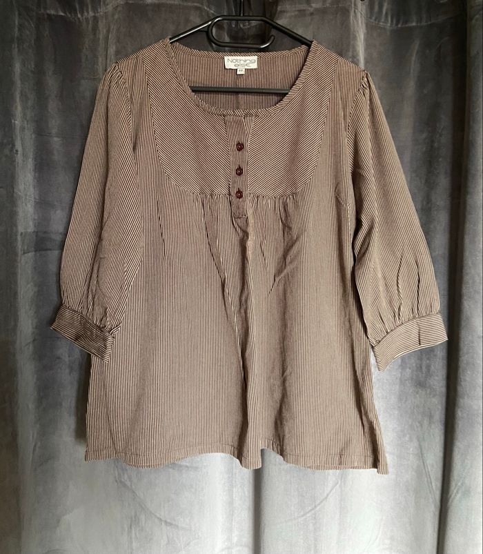 Blouse rayée manches 3/4