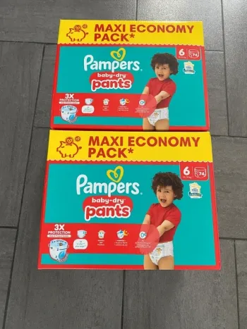 148 couches Pampers baby-dry Taille 6 T6