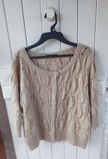 Cardigan beige ajouré mim taille M