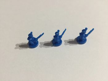 Figurine infanterie x3 bleu pièce détachée jeu de société Risk la conquête du monde Parker #A54